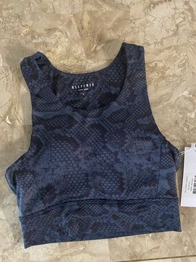 AllFenix Women's Navy Snake-Print Sports Bra